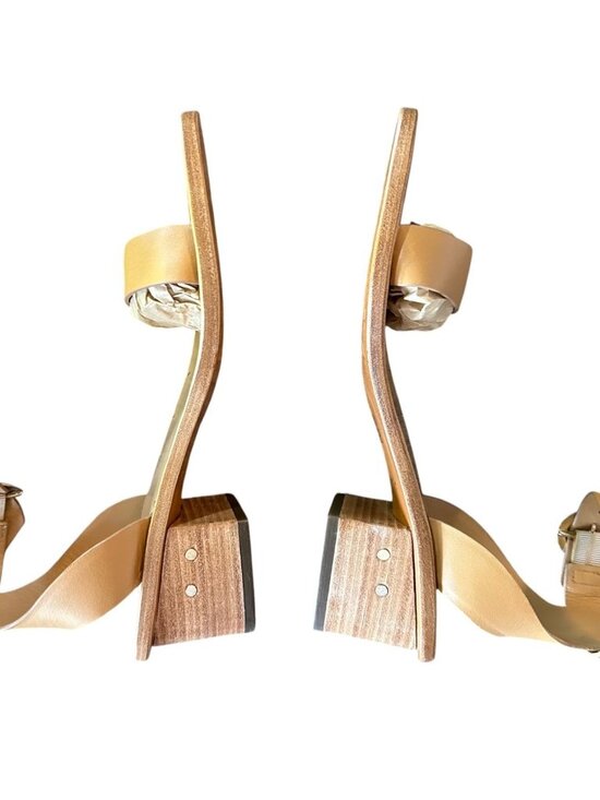 NIB Women's Beek Sapphire Strappy Heeled Sandals in Honey Size 8 - Picture 4 of 7